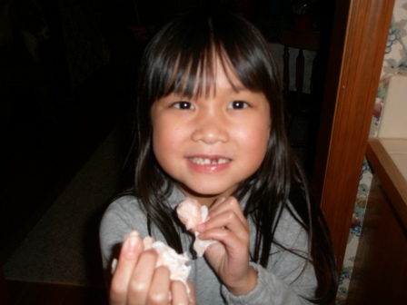 Kasen lost her first tooth (December 30th)